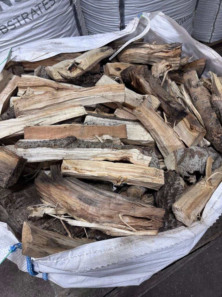 Big bag 1m³ gemengd haardhout (polier & berk) - Droog, 3 tot 6 m³, Ophalen, Blokken