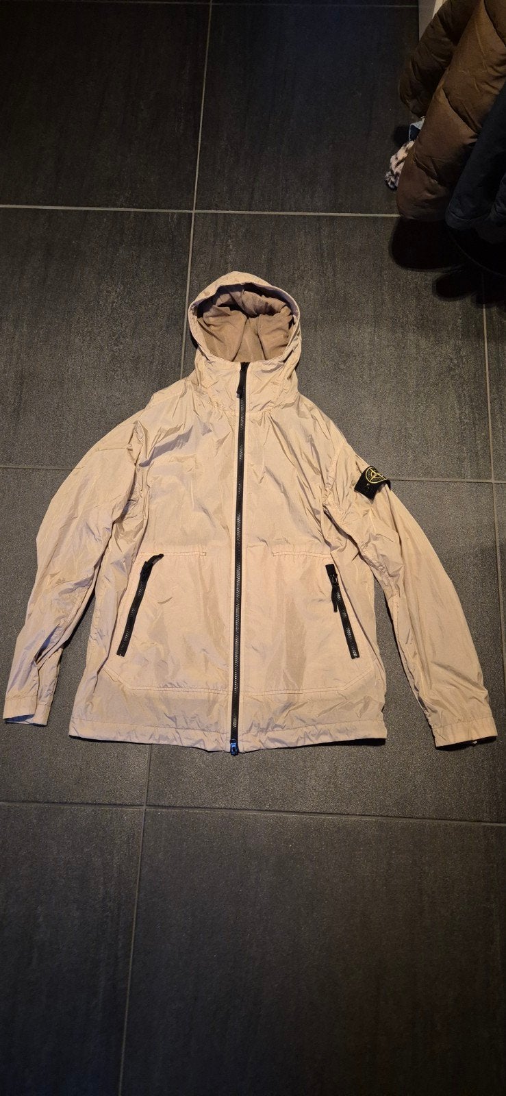 Stone Island garment dyed crinkle reps NY jas, Ophalen, Maat 48/50 (M), Beige, Stone Island