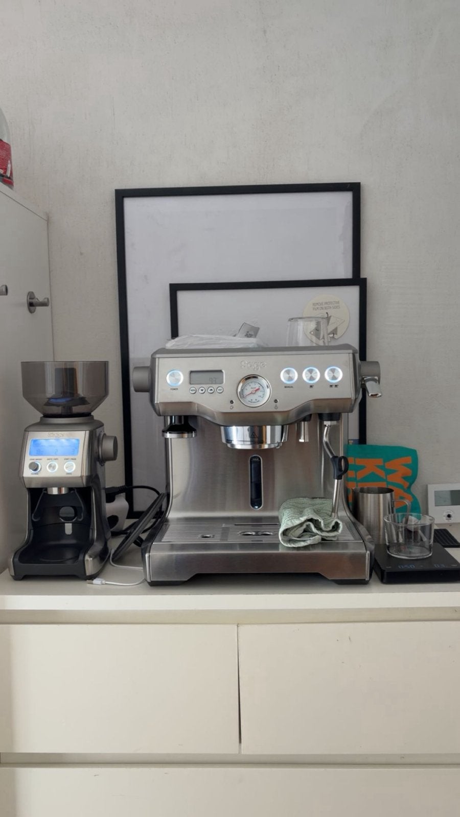 Sage Dual Boiler + Smart Grinder - Zo goed als nieuw, Ophalen, Espresso apparaat, Koffiebonen, Zo goed als nieuw