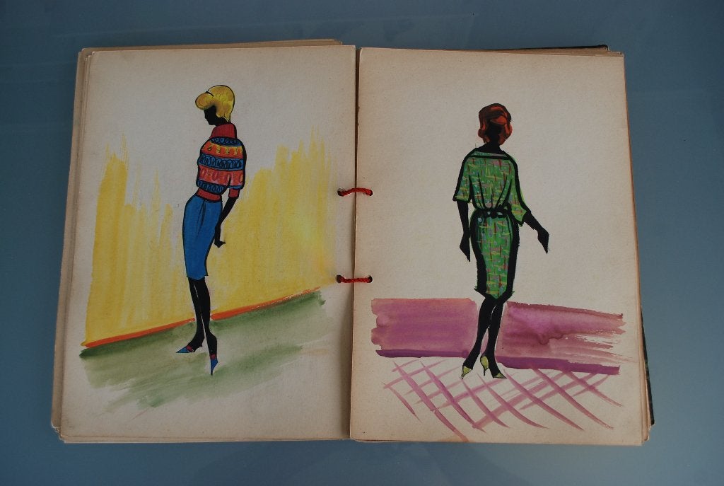 Mode Ontwerp Originele Schilderijen Kunstenaar Mária Zöllei, Antiek en Kunst, Ophalen of Verzenden