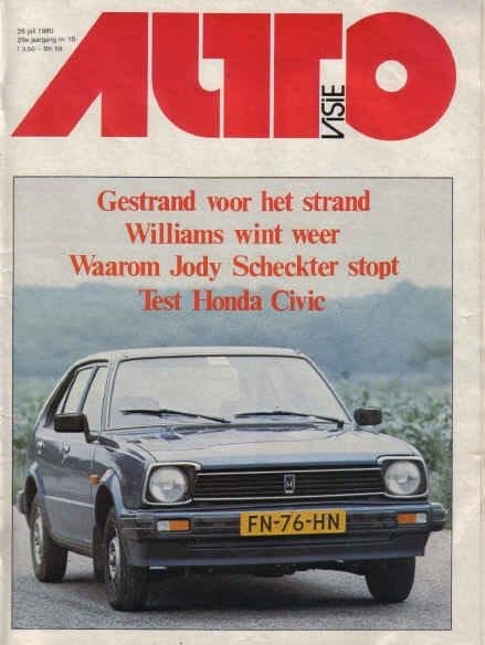 Autovisie 15 1980 : Fiat Ritmo Abarth - 85 S - Honda Civic, Ophalen of Verzenden, Gelezen, Algemeen