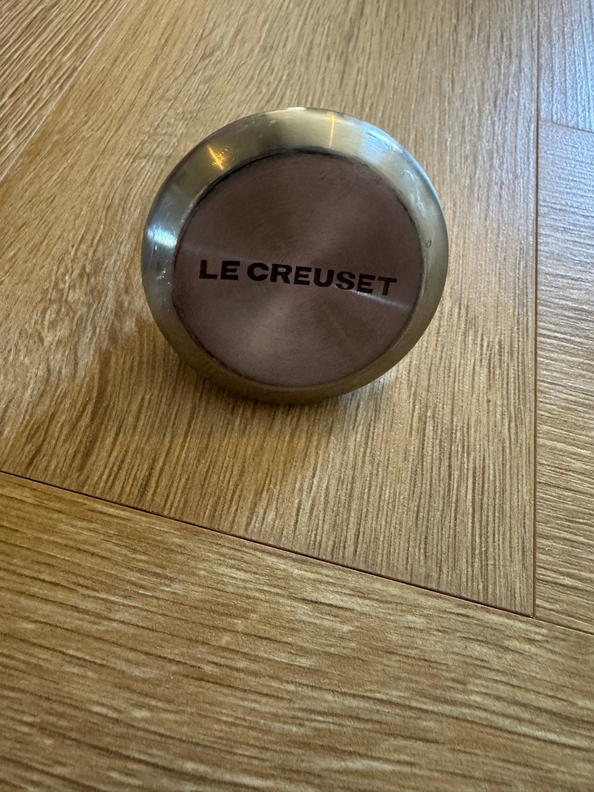 Le Creuset RVS Ronde Knop, Le Creuset, Gebruikt, Zilver, Ophalen of Verzenden