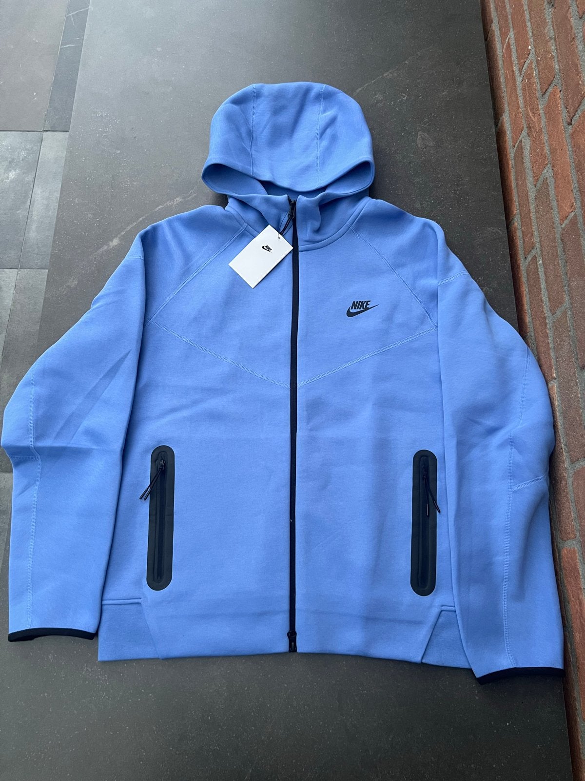Nike Tech Fleece Hoodie - Polar Blue - Maat L, Ophalen of Verzenden, Nieuw, Maat 52/54 (L), Blauw