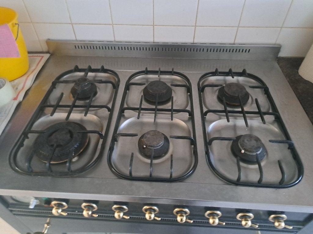 Boretti fornuis, Witgoed en Apparatuur, Fornuizen, Gebruikt, Inbouw, Gas, 5 kookzones of meer, 85 tot 90 cm, 60 cm of meer, Grill