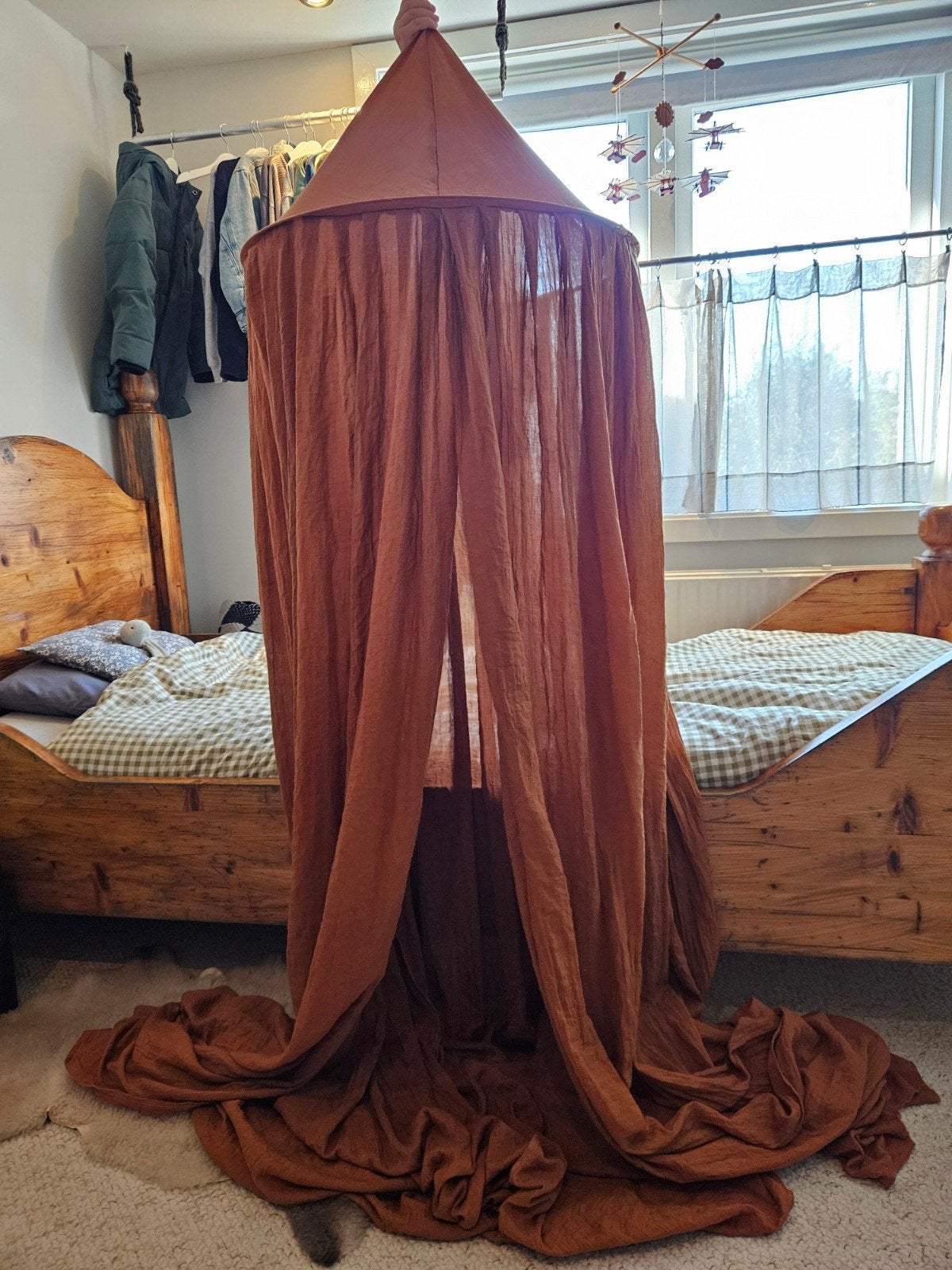 Bedhemel Bruin/Roest Kleur, Bruin, Ophalen, Zo goed als nieuw, Klamboe