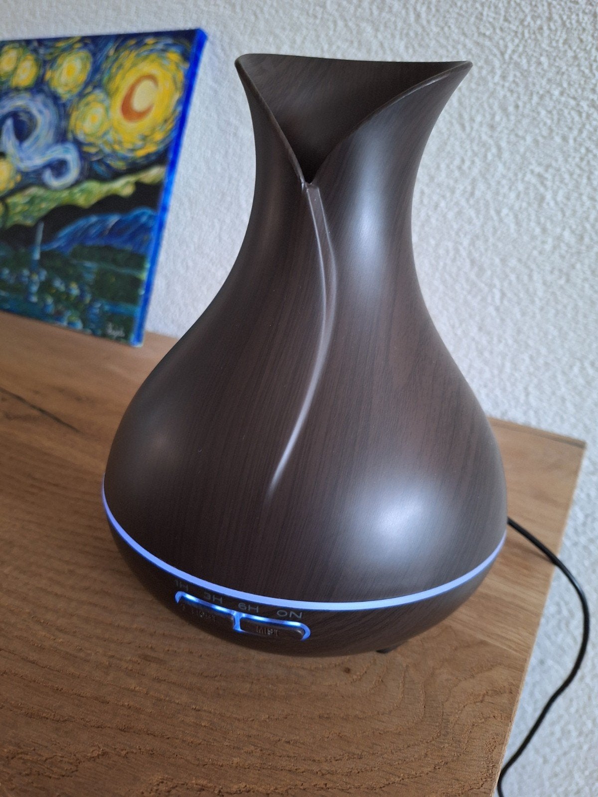 O'dor Aroma Diffuser met LED Verlichting - Houtnerf Design, Ophalen, Kunststof, Zo goed als nieuw, Modern