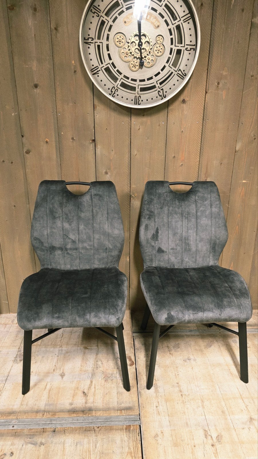 Mooie Groene Eetkamerstoelen Velvet stof Nieuw!