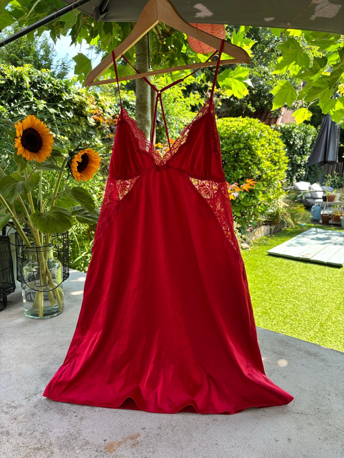 Triumph Slipdress Nachtpon Onderjurk Maat 36 Rood Kant, Ophalen of Verzenden, Rood, Nachtkleding