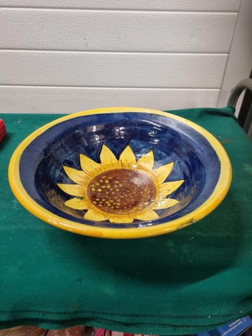 schaal met zonnebloem martin latio groot, Ophalen of Verzenden, 'T Olde Gre-j, Info@toldegrej.nl, Endepoelstraat 20f Didam