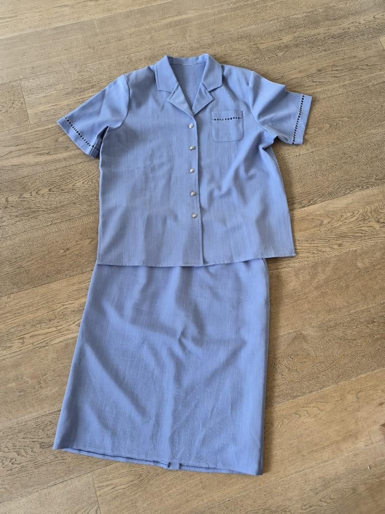 Mantelpak / Setje Oscar B. maat 46 - dames - paars, Paars, Maat 46/48 (XL) of groter, Ophalen of Verzenden, Zo goed als nieuw