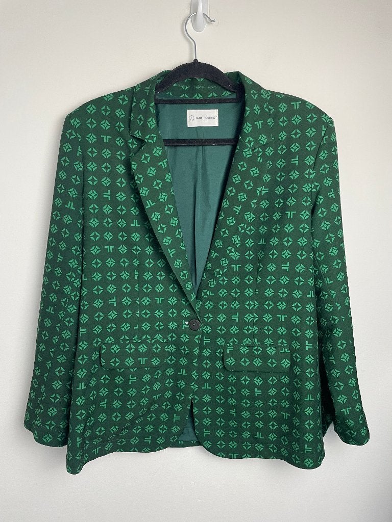 Jane Lushka Lima blazer groen print maat S, Ophalen of Verzenden, Zo goed als nieuw, Jane Lushka, Jasje