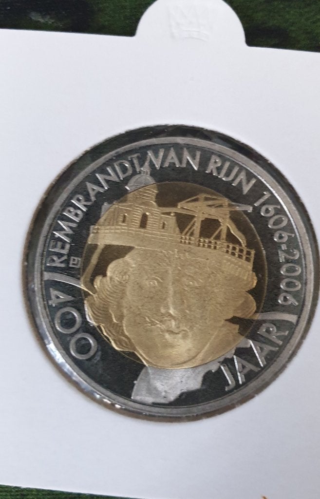 Rembrandt van Rijn 1606 /2006 400 jaar lokale munt Leiden., Postzegels en Munten, Ophalen of Verzenden, Overige materialen