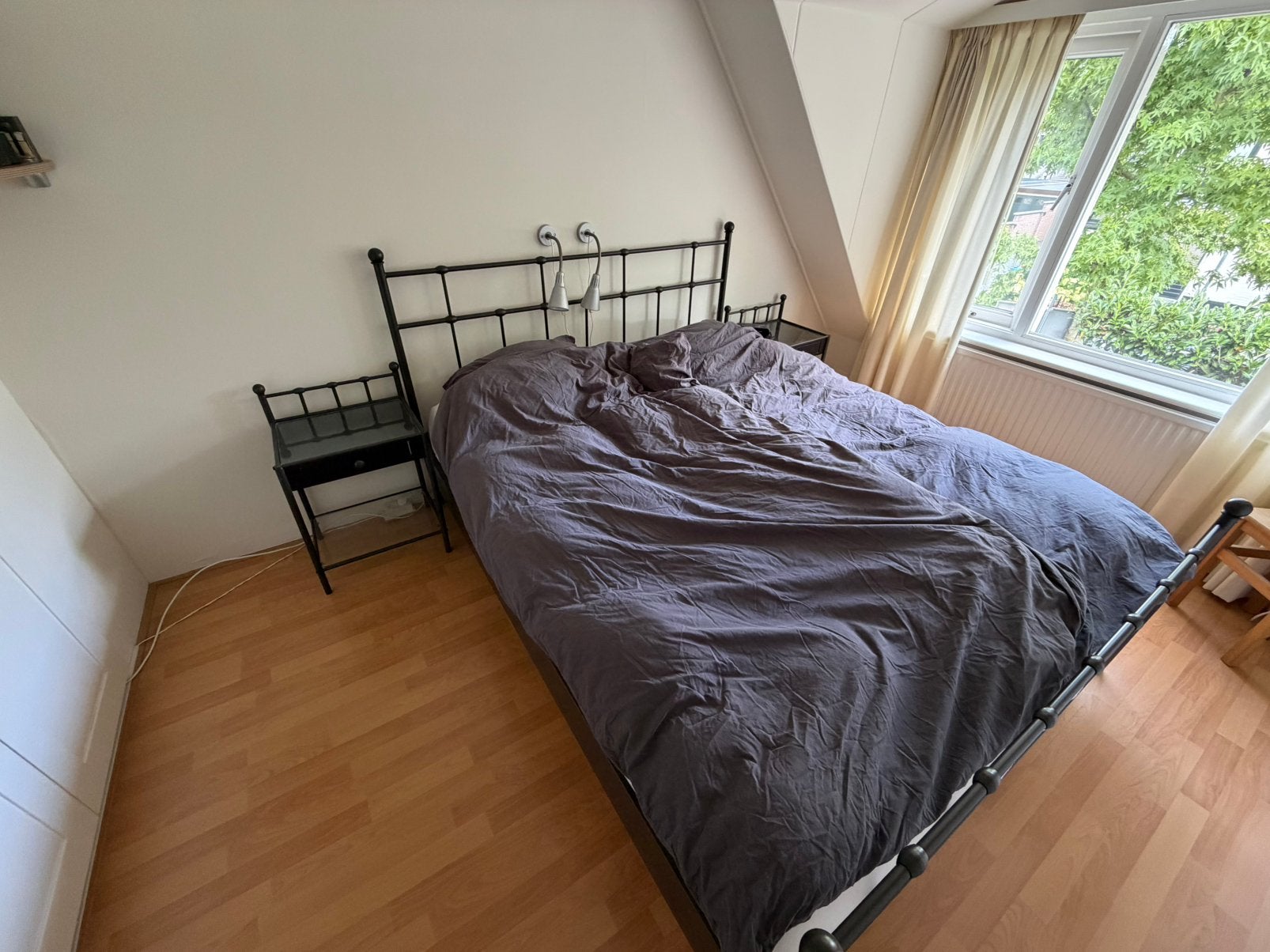 Metaal bedframe model Selvino 160x200 incl. nachtkastjes., Ophalen, Zwart, Tweepersoons, 200 cm