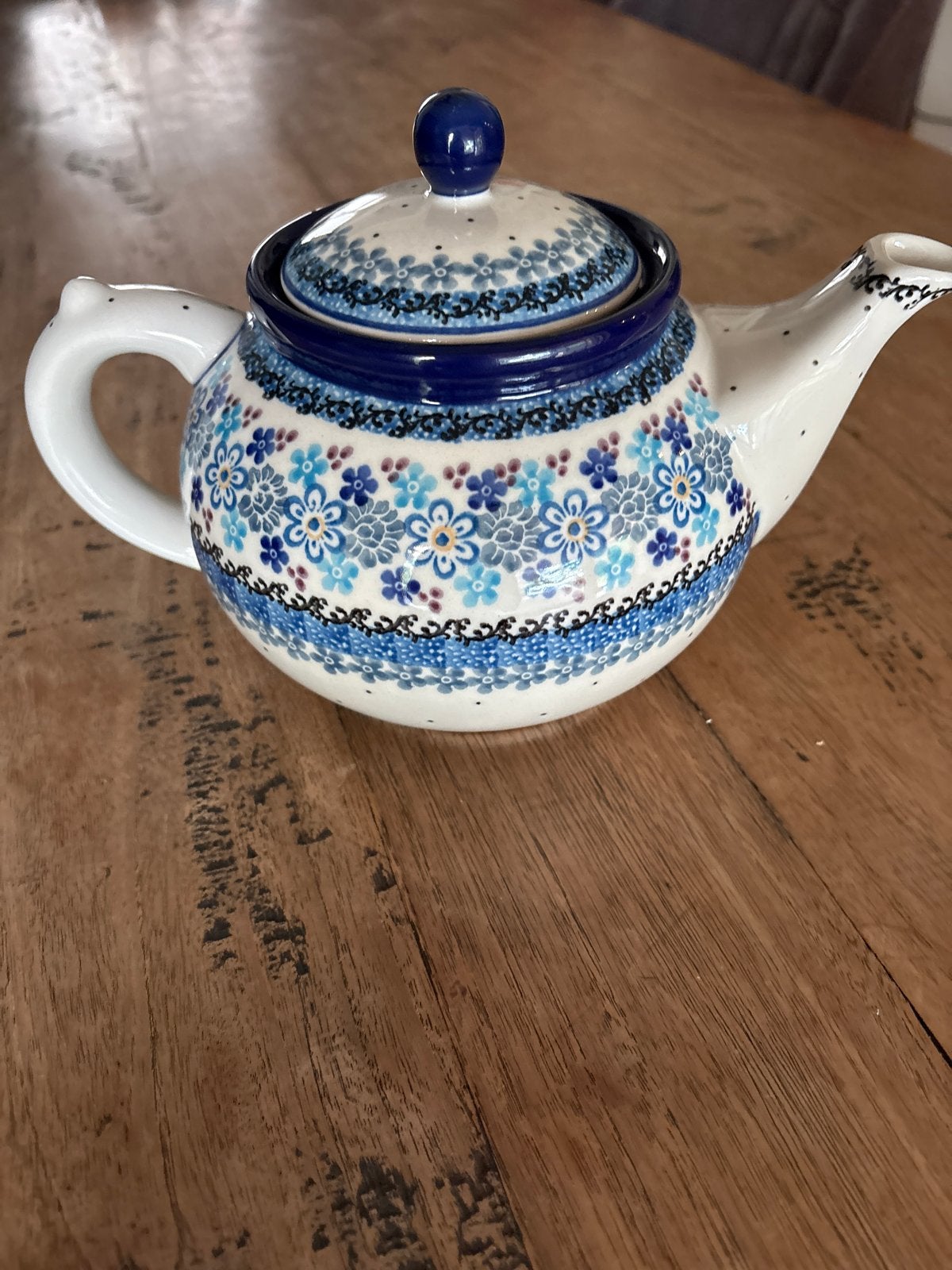Bunzlau Theepot met bloemmotief - Keramiek, Overige merken, Keramiek, Ophalen of Verzenden, Zo goed als nieuw