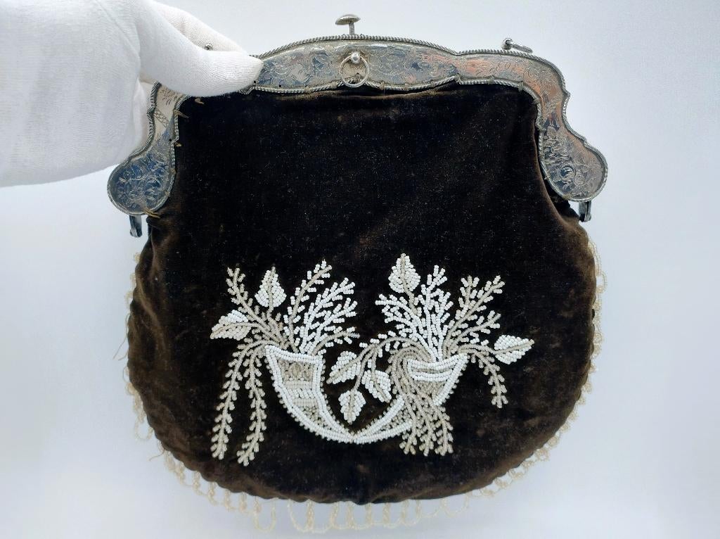 Grote zilveren tasbeugel, S.F. Reitsma, Heerenveen, 1866, Verzenden, Zilver