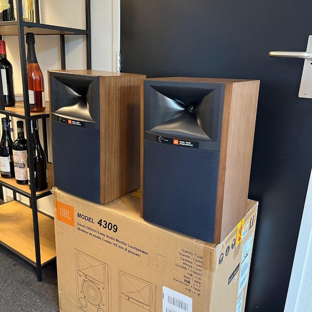 JBL 4309 monitor speaker set walnut (2de kans), 150 watt of meer, Stereo speakers, -, Nieuw