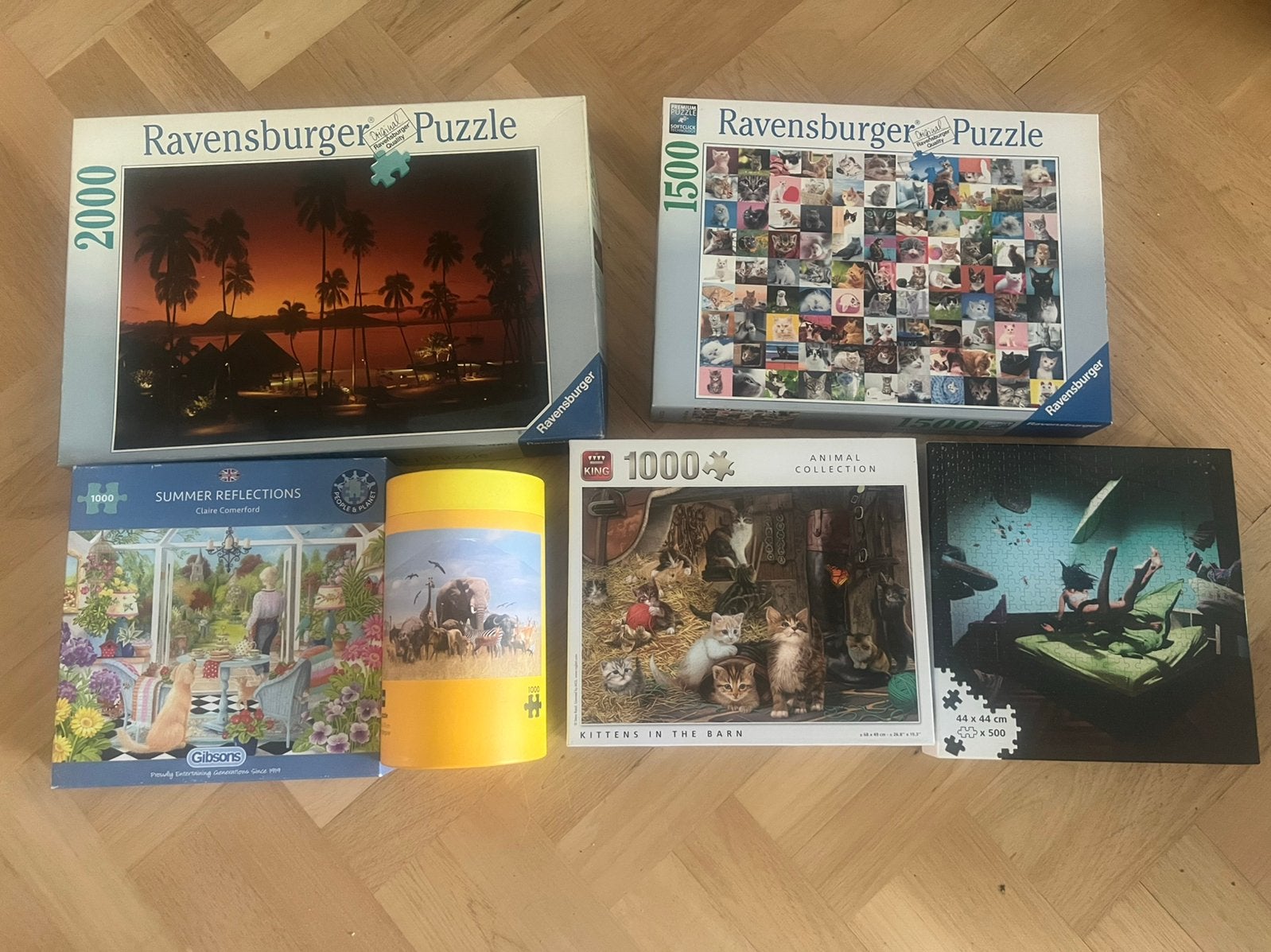 6 legpuzzels 2000, 1500, 1000 en 500 stukjes, Ophalen of Verzenden, 500 t/m 1500 stukjes, Zo goed als nieuw