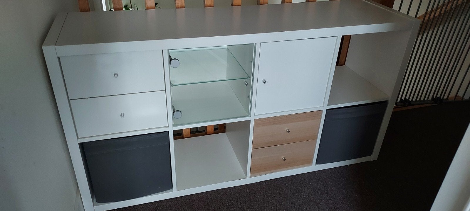 Witte kallax kast, Ophalen, Gebruikt, 25 tot 50 cm, 100 tot 150 cm