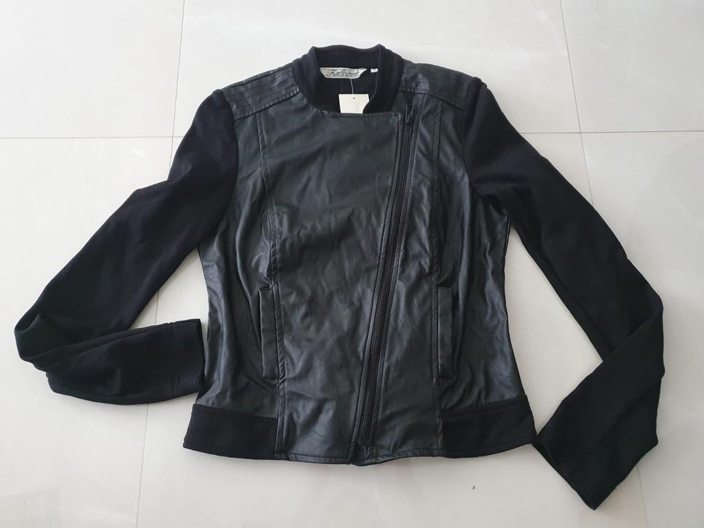 Fitt Originals Miss Etam Zwart Leren look Jasje Maat 38, Kleding | Dames, Maat 38/40 (M), Zwart, Nieuw, Ophalen of Verzenden
