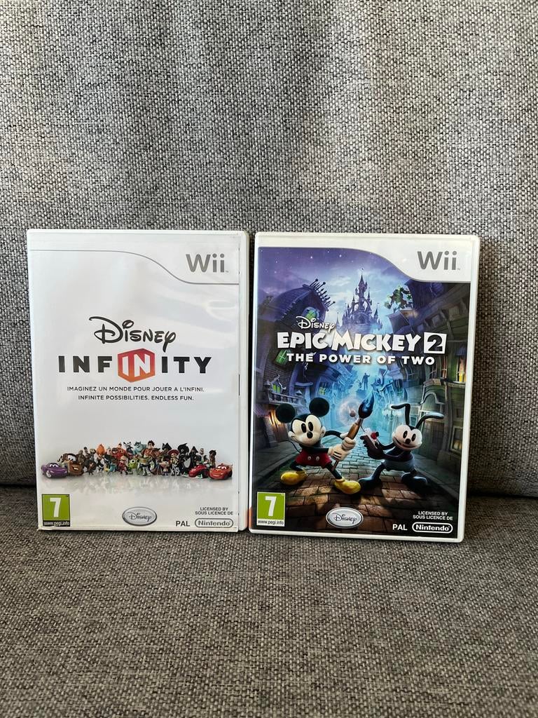 Disney Infinity & Epic Mickey 2 Wii Spellen Bundel, Avontuur en Actie, Gebruikt, 1 speler, Ophalen of Verzenden
