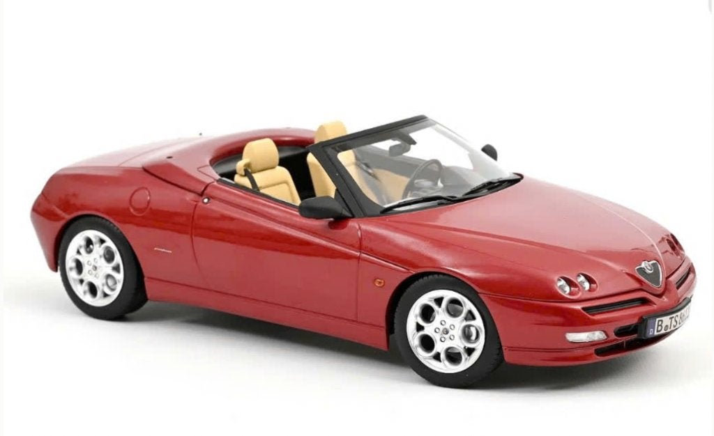 Alfa Romeo Spider 1999 ROOD met. schaal 1/18 NOREV R. 187854, Verzenden, Nieuw, Auto, Norev