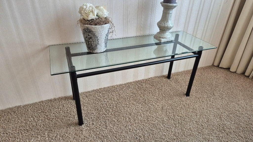 Side table glazen blad, Huis en Inrichting, Tafels | Sidetables, Ophalen, Gebruikt, 100 tot 150 cm, Glas