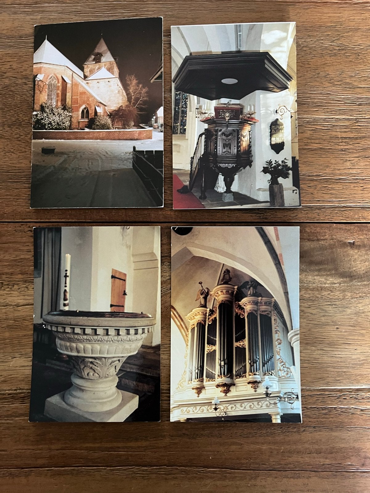 Set van 4 oude ansichtkaarten van NH kerk te Delden, Verzamelen, Ophalen of Verzenden, 1940 tot 1960, Ongelopen, Gelderland