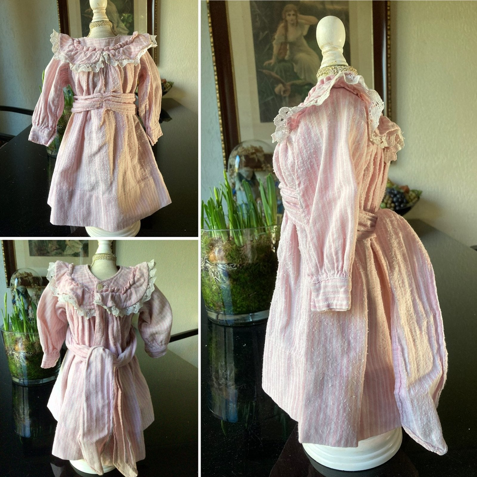 🌿 Pop,” ANTIEK FLANEL ROSE POPPENJURKJE”🌿anno ca 1900, Verzenden