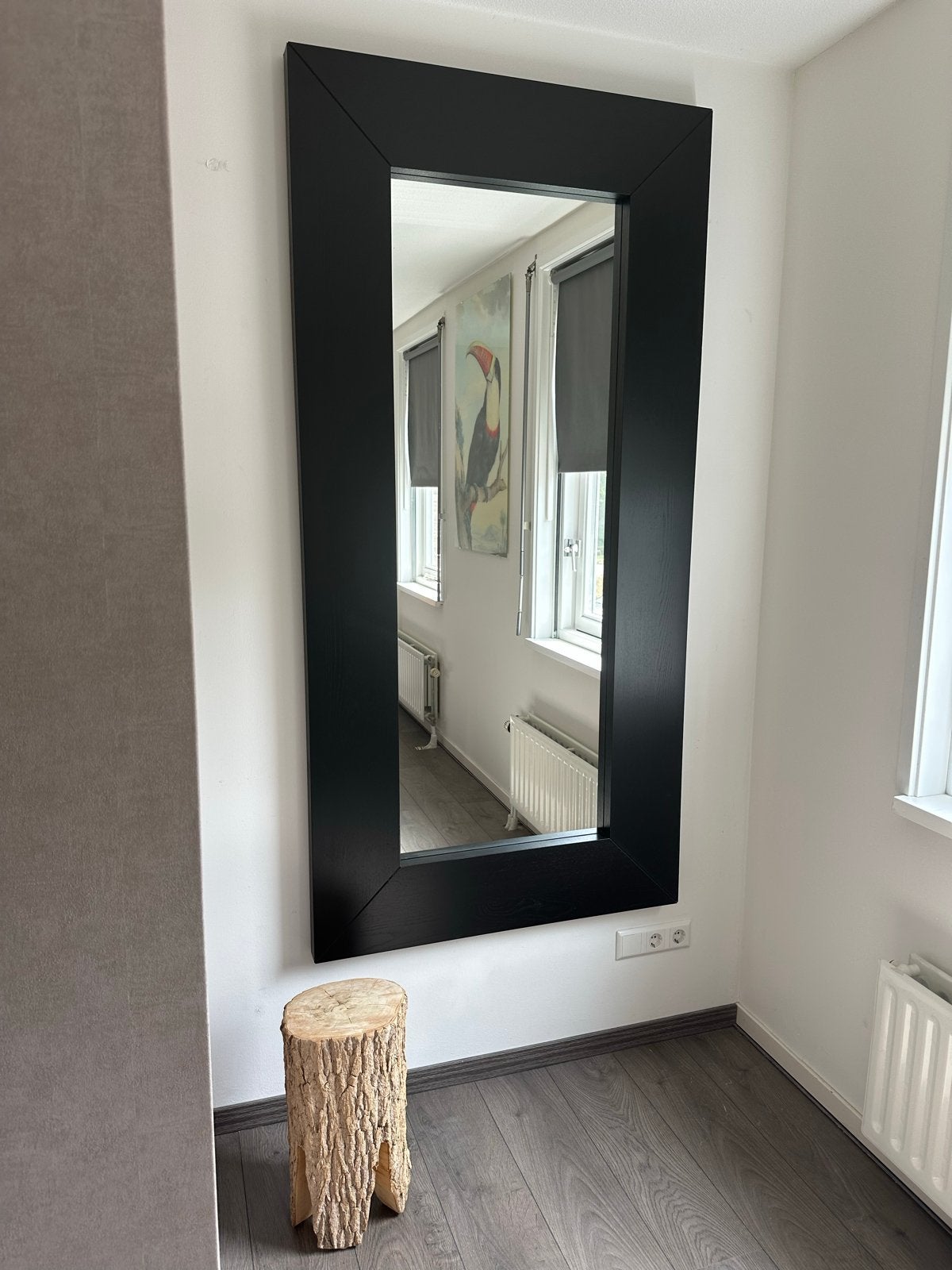 Grote zwarte spiegel 190x94 cm, Huis en Inrichting, Woonaccessoires | Spiegels, Ophalen, Zo goed als nieuw, 75 tot 100 cm, 150 tot 200 cm