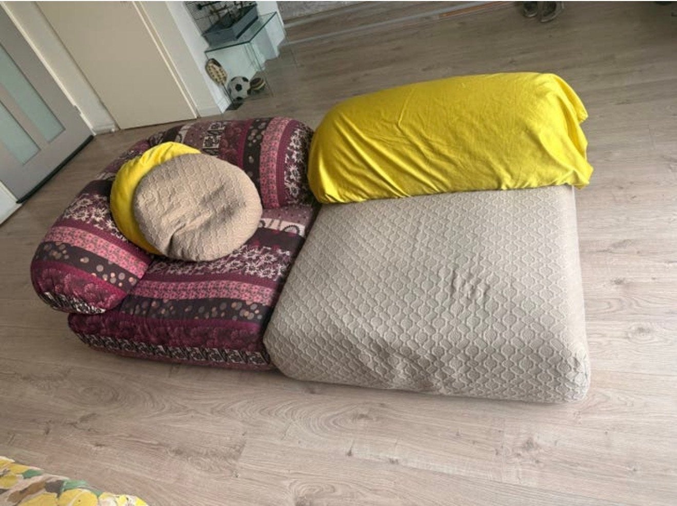 Roche Bobois Mah Jong bank - uniek design, 250 tot 300 cm, Gebruikt, 100 tot 125 cm, Ophalen of Verzenden