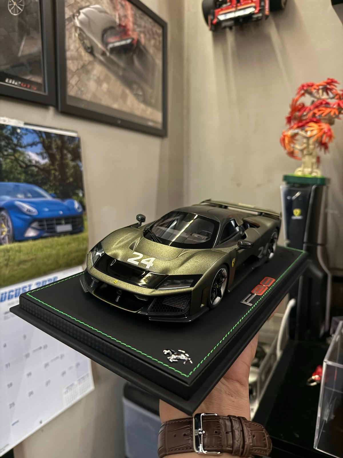 BBR F80 1:18 Verde Masoni opaco 8/24, Hobby en Vrije tijd, Modelauto's | 1:18, Ophalen of Verzenden, Zo goed als nieuw, Overige merken