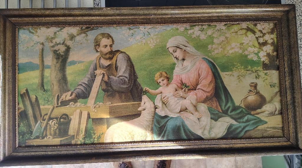 Schilderij van Jozef en Maria, Antiek en Kunst, Antiek | Religie, Ophalen