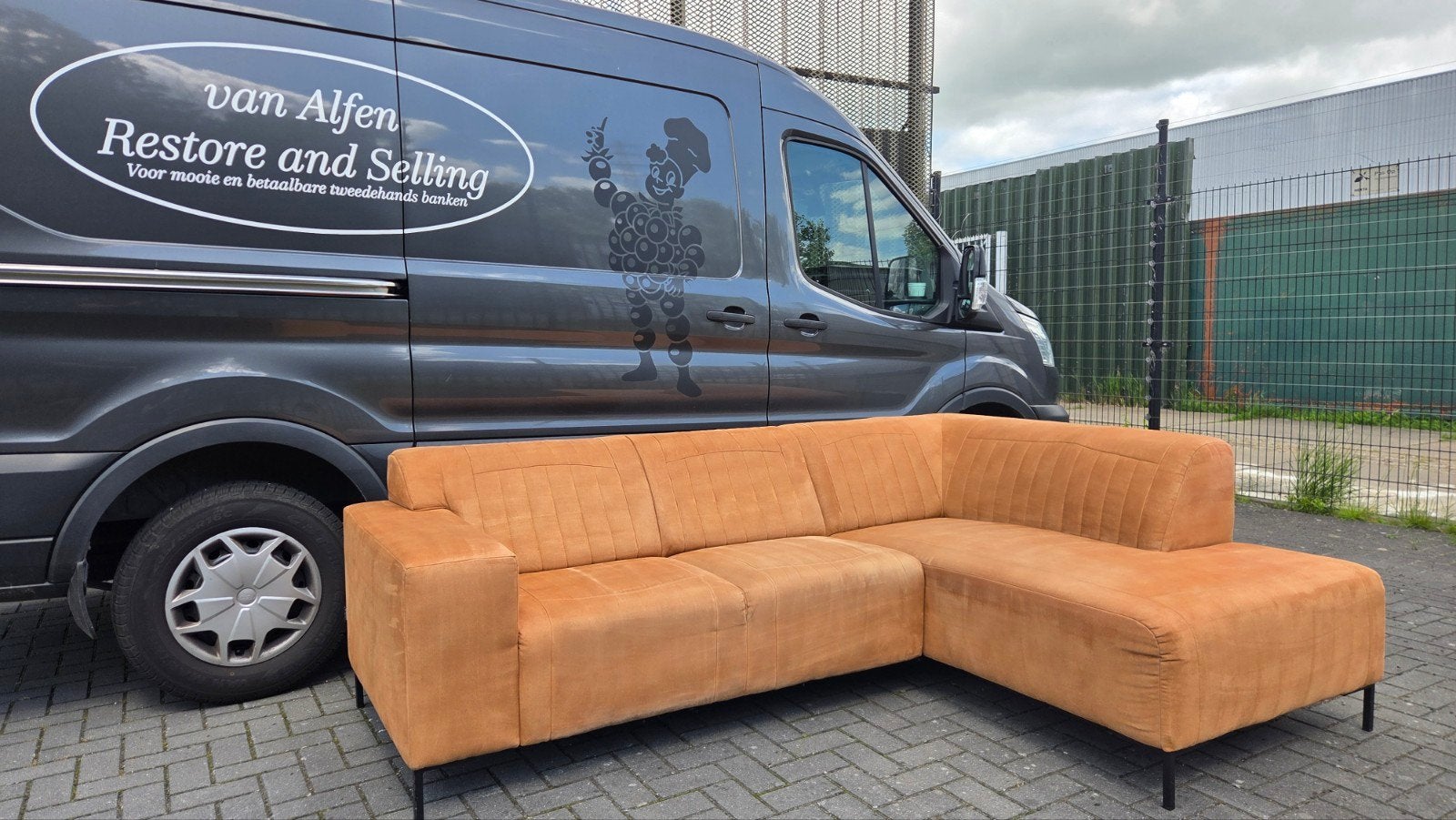 Mooie Microledere Loungebank (Cognac), Ophalen