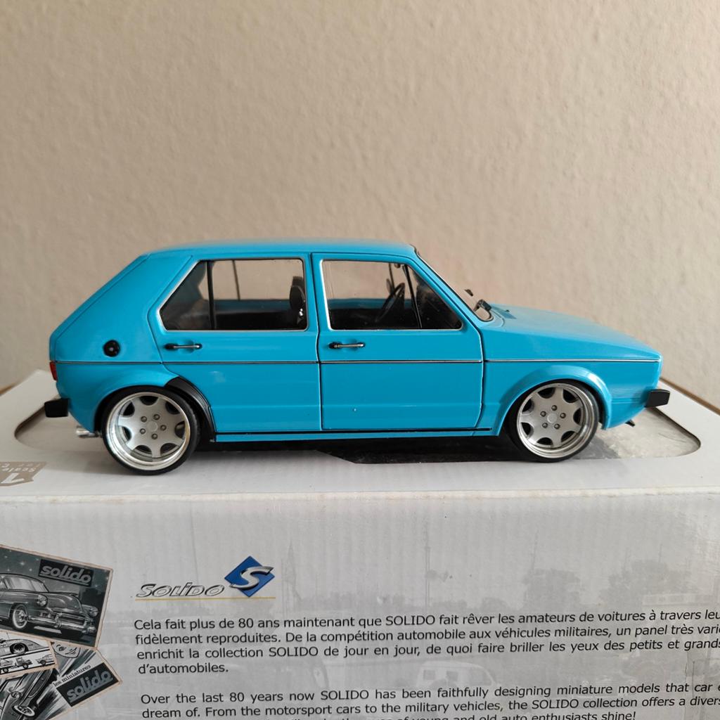 Volkswagen Golf L '83 1:18 Miami Blue, Ophalen of Verzenden, Nieuw, Auto, Solido