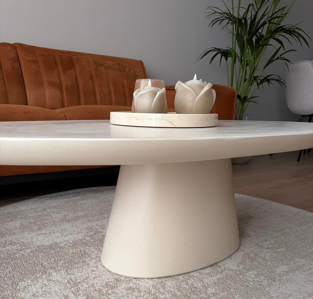 Salontafel ovaal, Huis en Inrichting, Tafels | Salontafels, Ophalen, 100 tot 150 cm, 50 tot 100 cm, Zo goed als nieuw