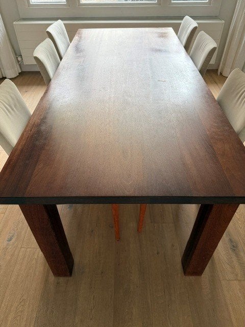 Jatoba houten eettafel, Ophalen, Gebruikt, 200 cm of meer, 50 tot 100 cm