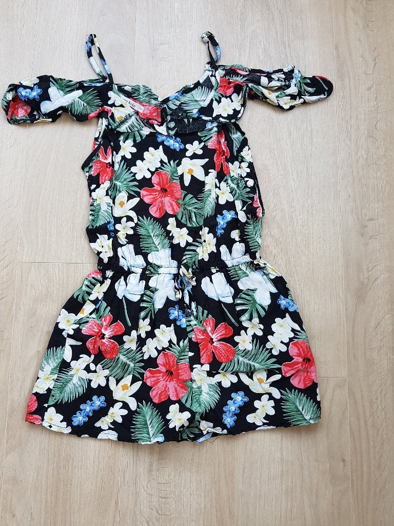 Zwart gebloemde playsuit, Cherry Koko, maat S, Kleding | Dames, Cherry Koko, Zwart, Ophalen of Verzenden, Maat 36 (S)