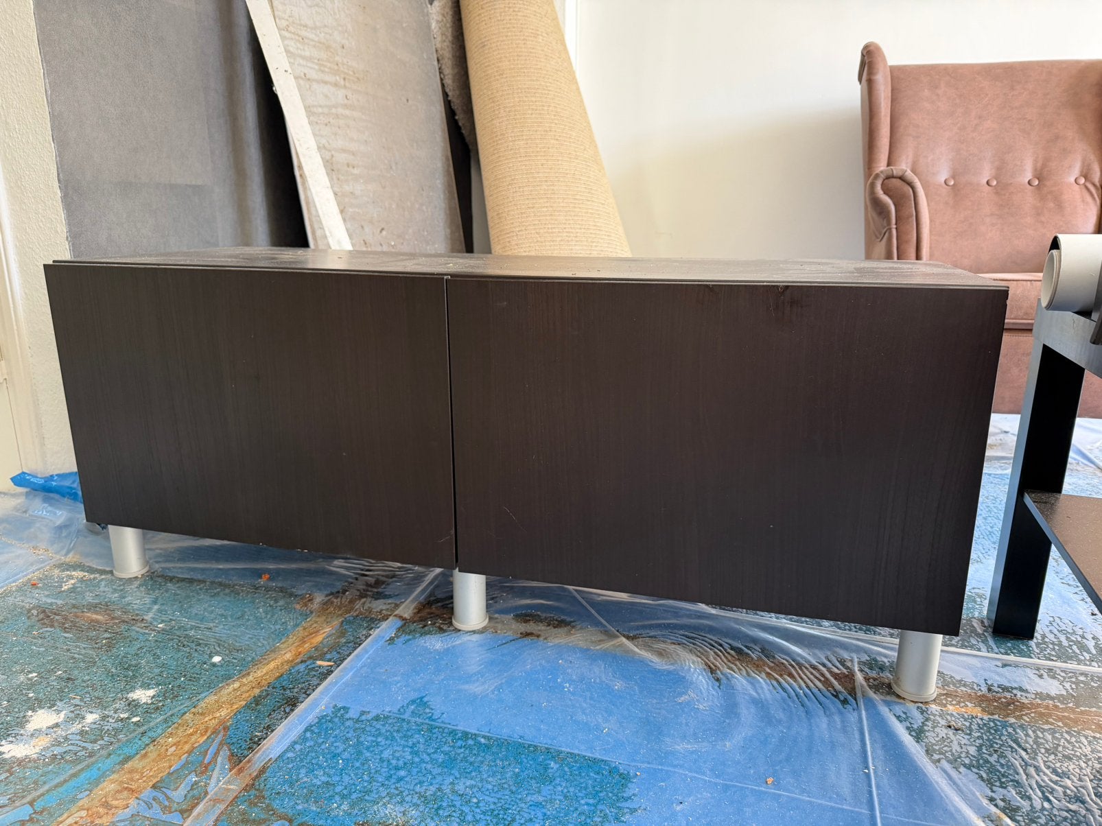 Zwart tv meubel, Ophalen, 25 tot 50 cm, Minder dan 100 cm