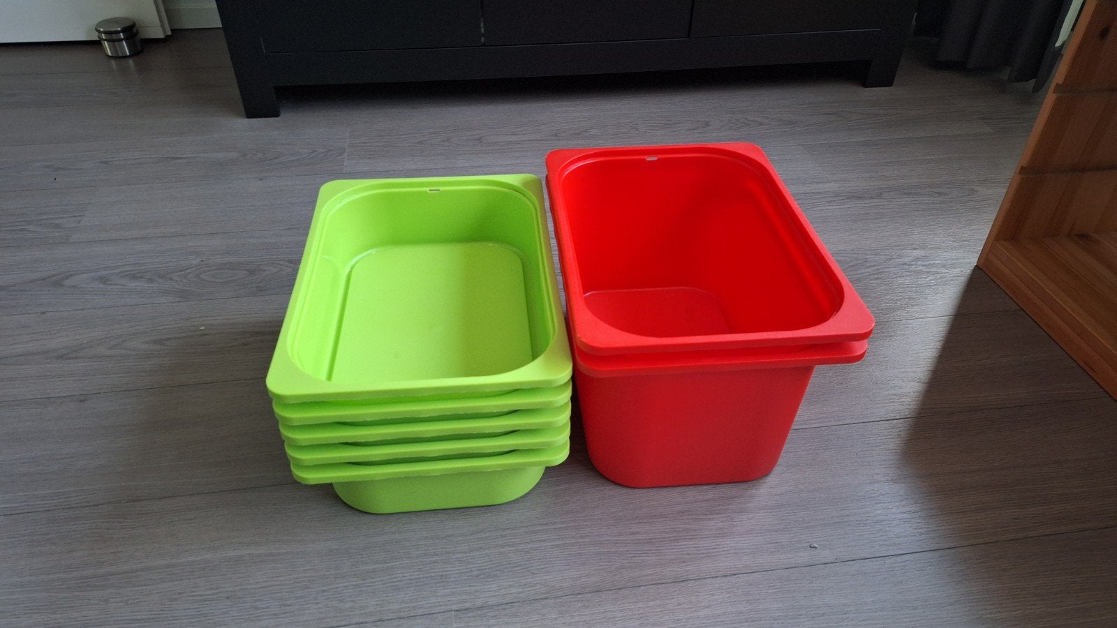 Ikea Trofast opbergbakken., Ophalen, Gebruikt, Groen, Kunststof