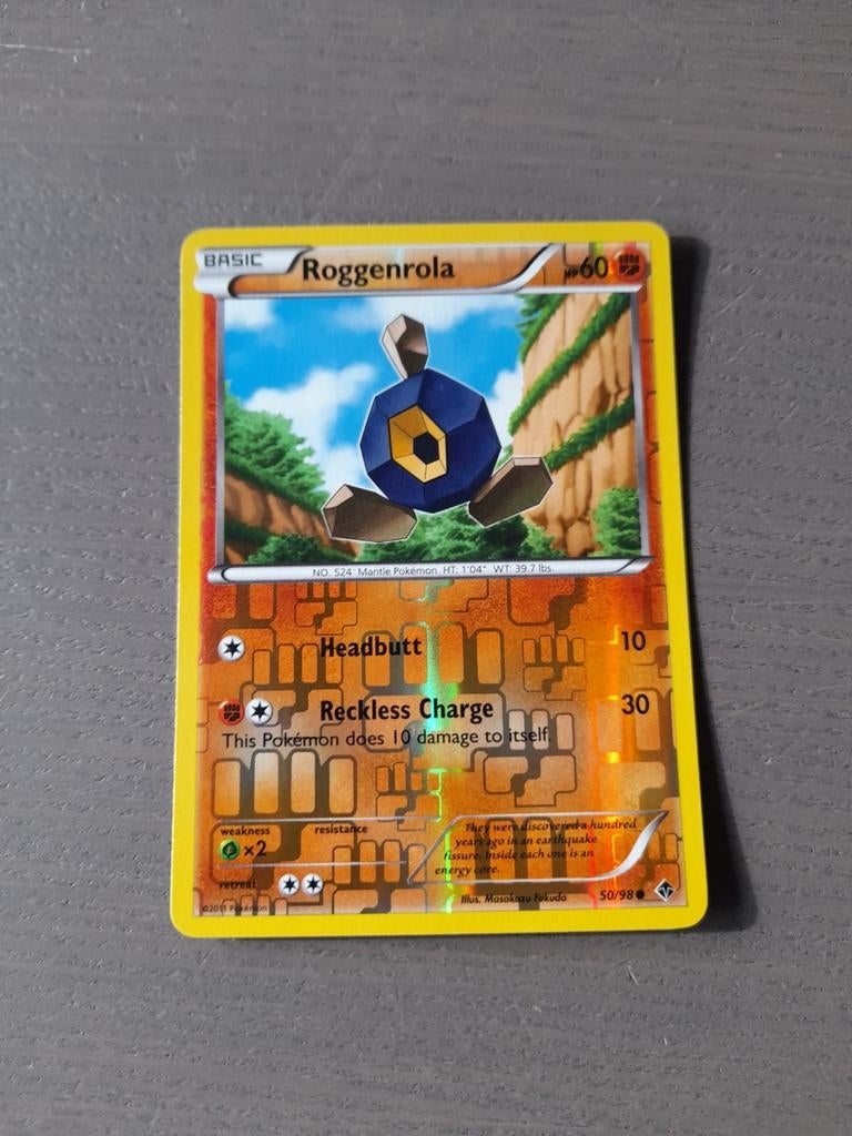 Emerging powers 50/98 roggenrola reverse, Ophalen of Verzenden, Zo goed als nieuw, Losse kaart, Foil