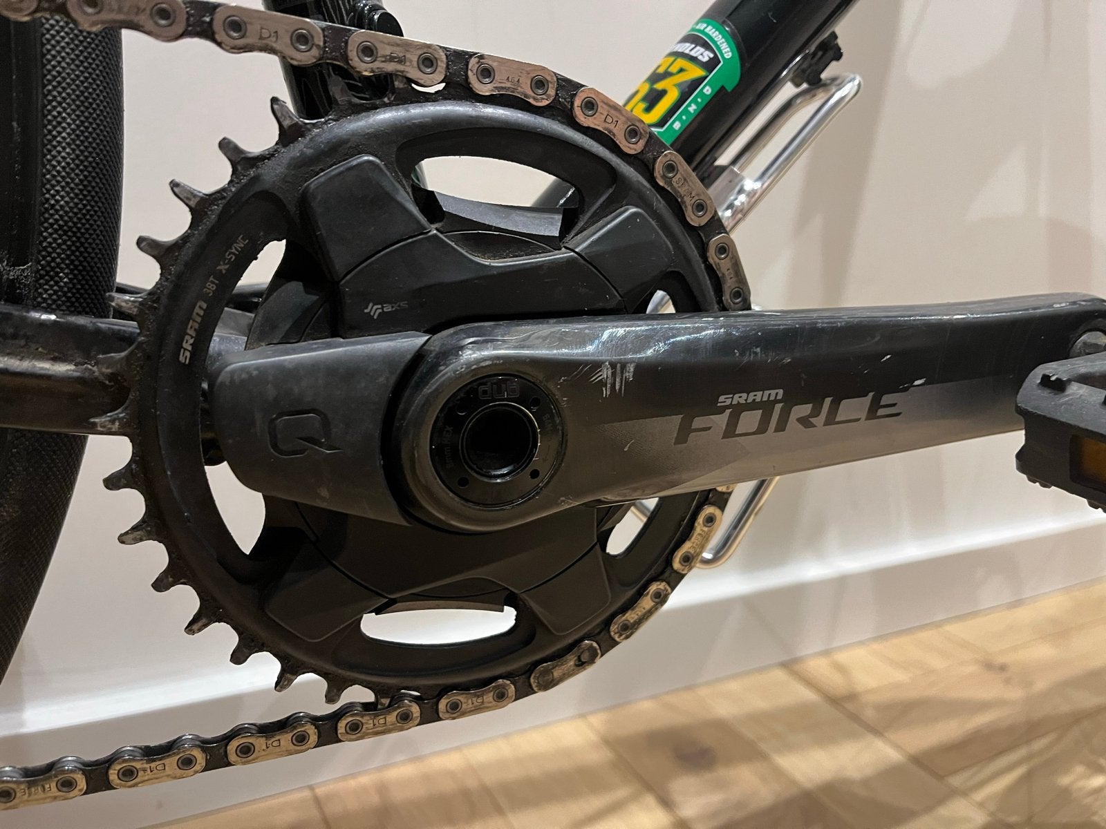 SRAM Force 12-speed Gen 1 crankstel met Quarq powermeter, Crankstel of Pedalen, Gebruikt, Ophalen of Verzenden, Racefiets