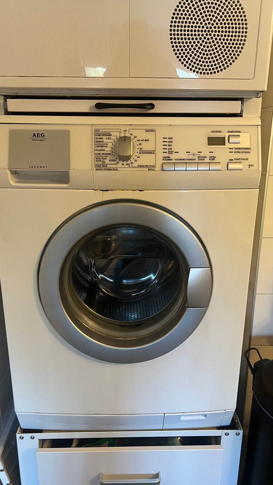 Wasmachine aeg, Witgoed en Apparatuur, Ophalen, 1200 tot 1600 toeren, Gebruikt, 8 tot 10 kg