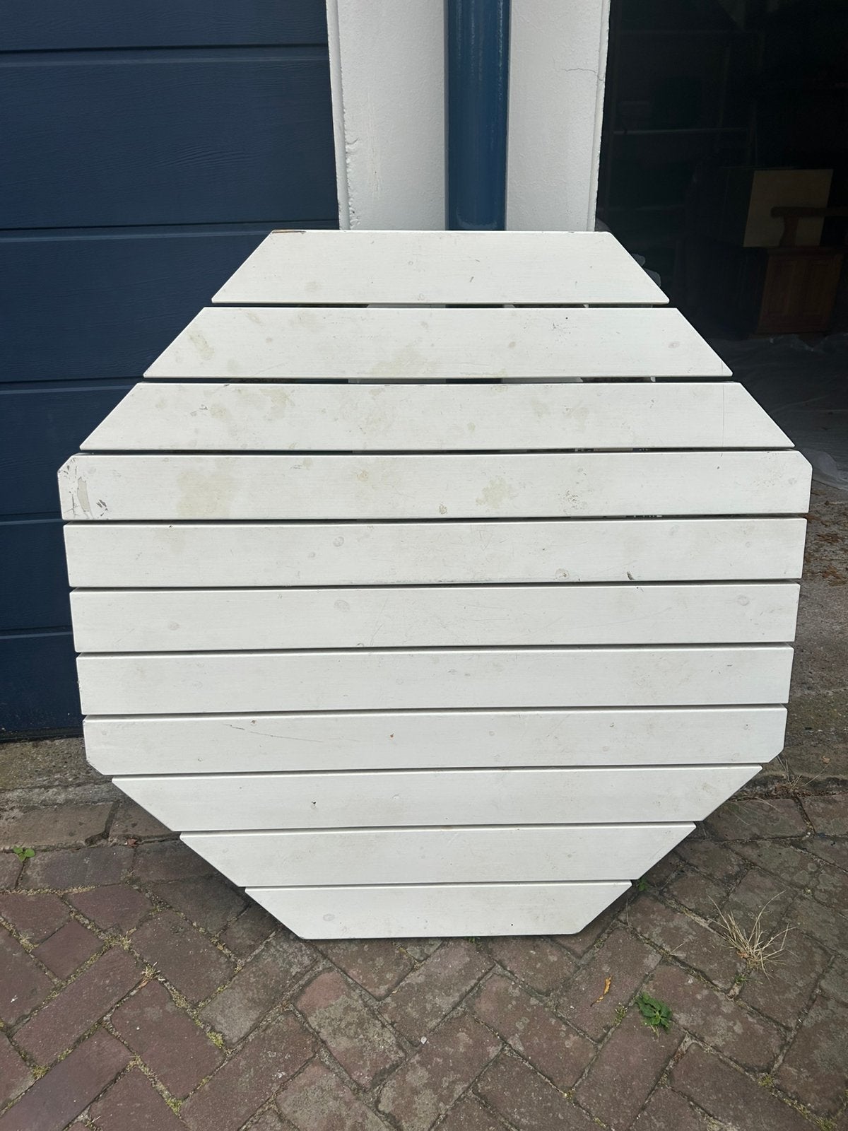 Octagon tafelblad, Tuin en Terras, Ophalen, Gebruikt, Rond, Hout