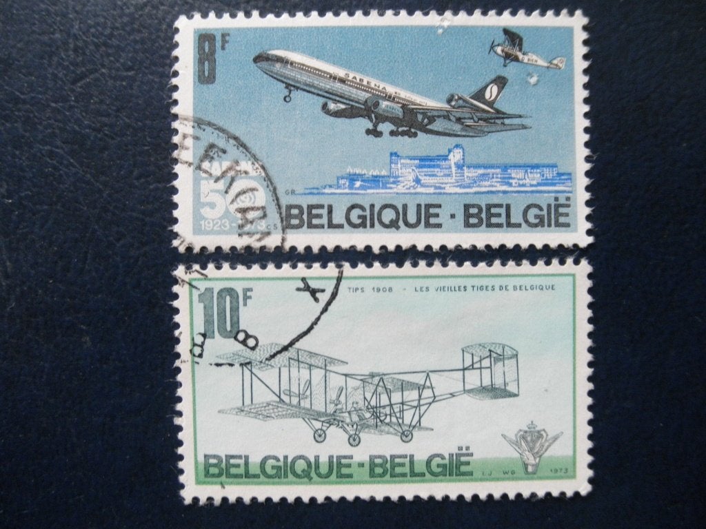 Postzegels België 1973 vliegtuigen - cw. 0,80., Postzegels en Munten, Ophalen of Verzenden, Gestempeld, Luchtvaart