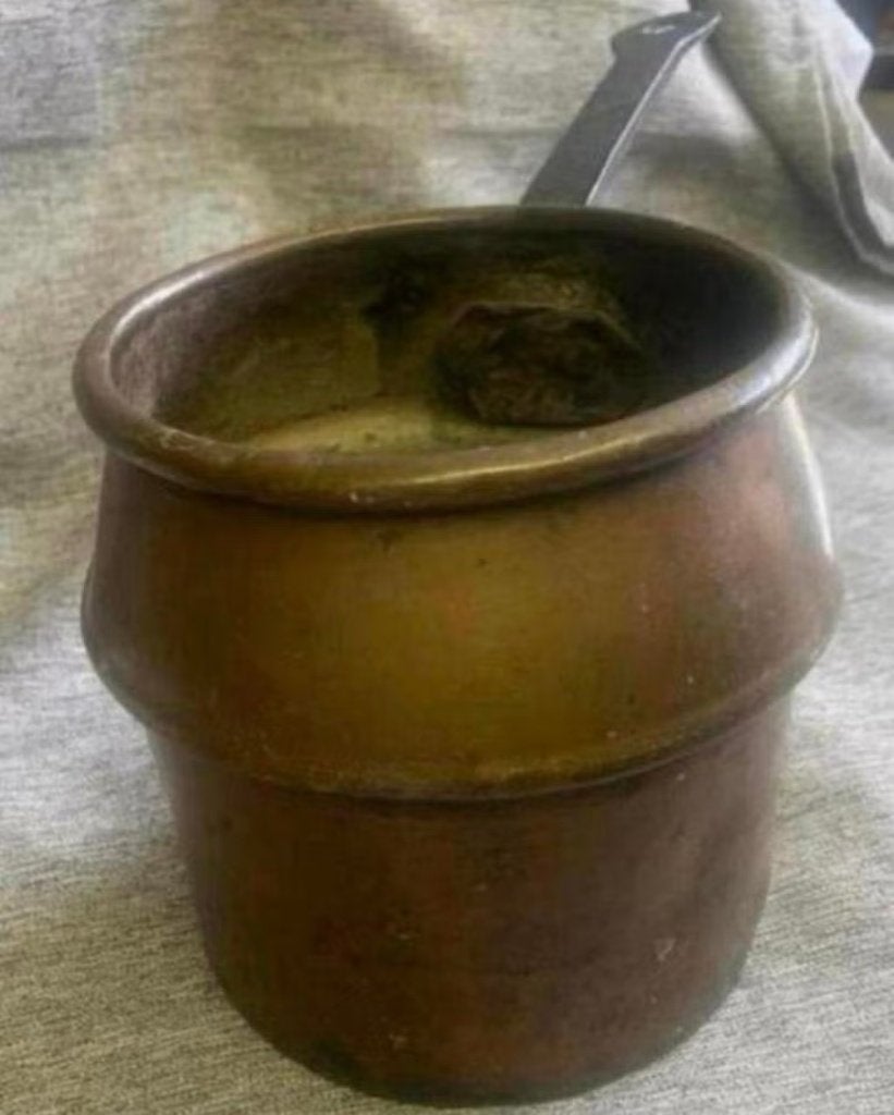 Hand gemaakte rood koperen steel pan voor doel als opgietpan, Ophalen of Verzenden, Koper