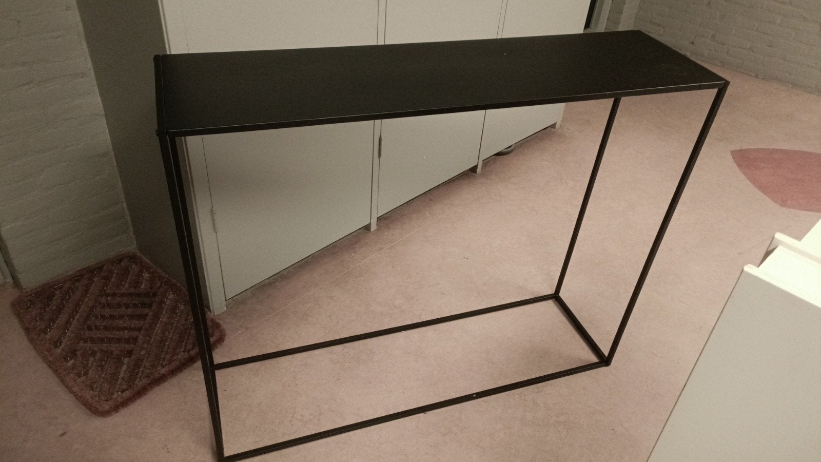 Zwarte sidetable / consoletafel – 115 × 32 × 92 cm, Ophalen