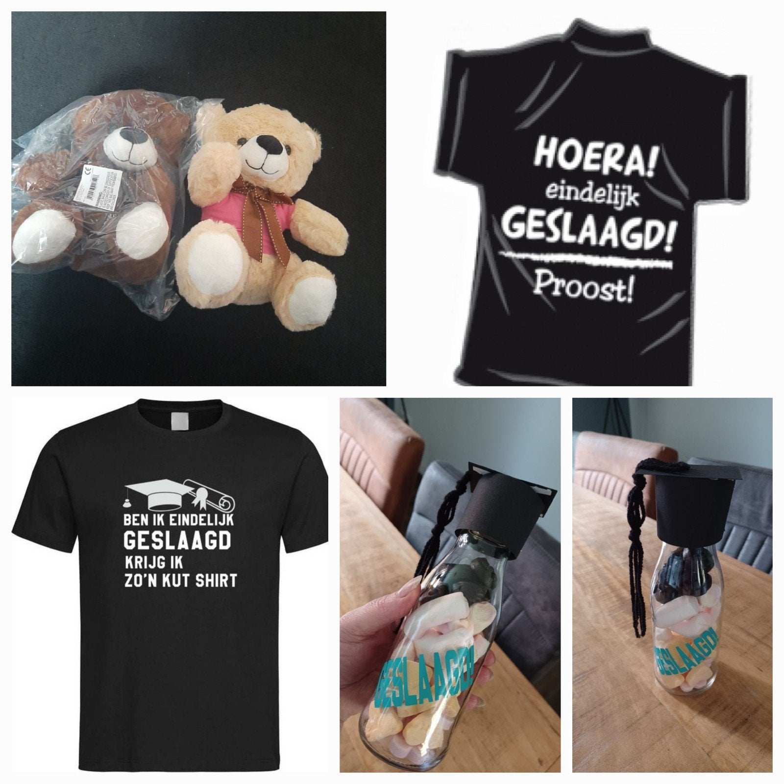 Geslaagd Cadeautjes: Flesjes, Shirts, Knuffels & Awards, Ophalen of Verzenden