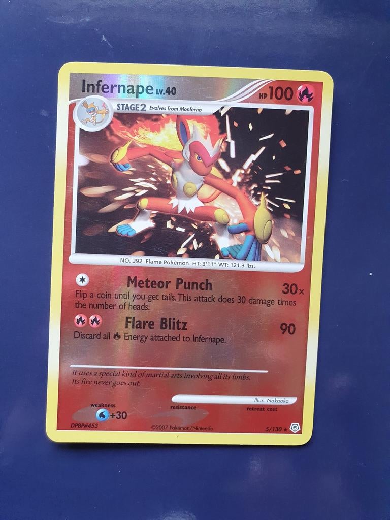 Infernape 5/130 reverse holo pokemon kaart, Ophalen of Verzenden, Zo goed als nieuw