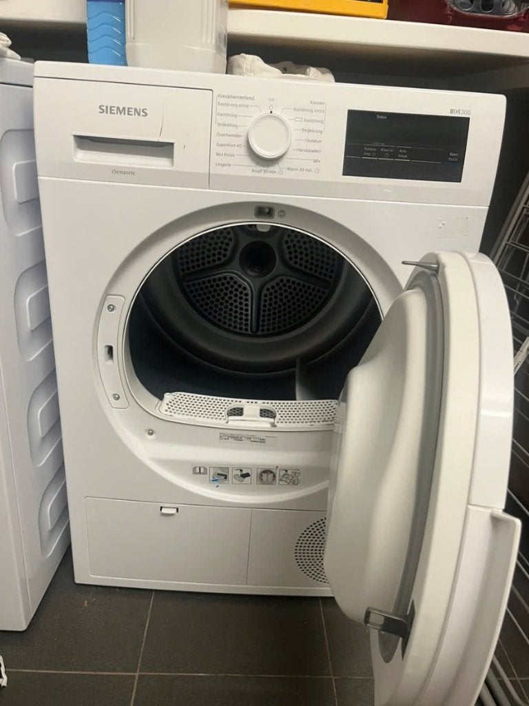 Siemens iQ300 Warmtepompdroger 7 kg, Ophalen, 6 tot 8 kg, Minder dan 85 cm, Zo goed als nieuw