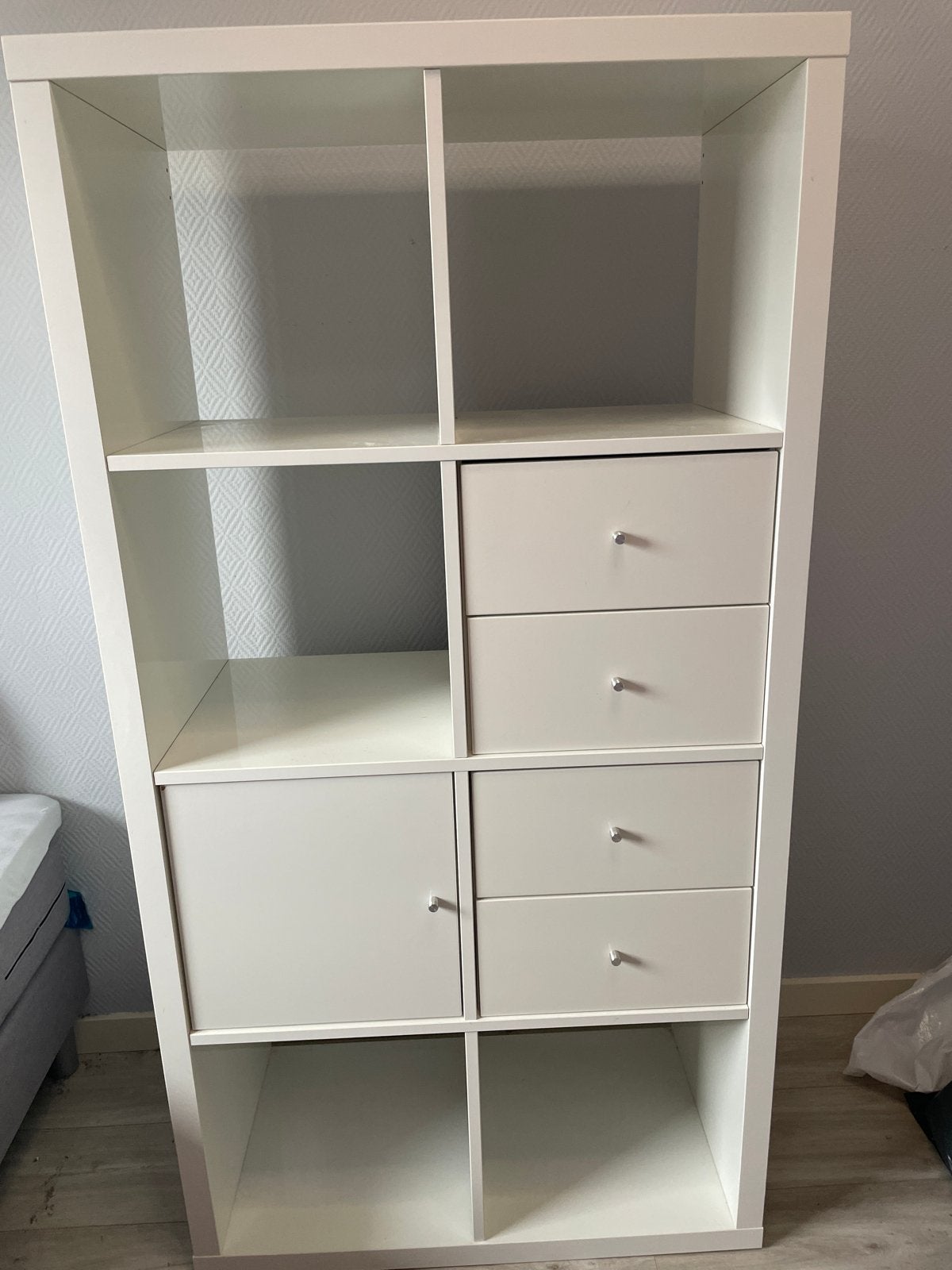 IKEA Kast Wit met Glas, 4 Lades en 1 Kastje, Ophalen of Verzenden, Gebruikt